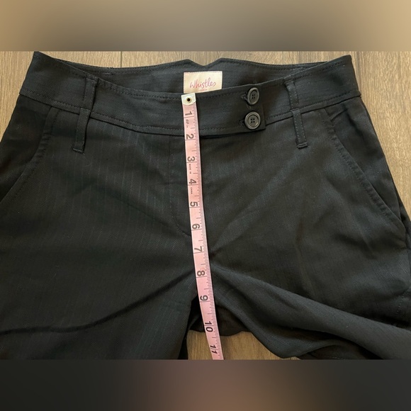Whistles London Wool Blend Pin Stripe Black Crop Pant Size 4 - Picture 10 of 11